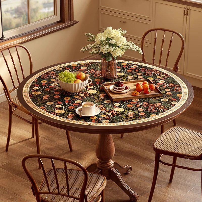 范居态度凯茜复古皮革圆桌餐桌垫高级感家用防水防油防烫隔热垫子,居家布艺,桌布,淘宝优惠券,粉丝福利购,淘宝优惠卷