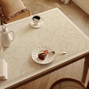 米雅美式轻奢高级感餐桌垫复古防水防油免洗桌布茶几台面垫书桌垫