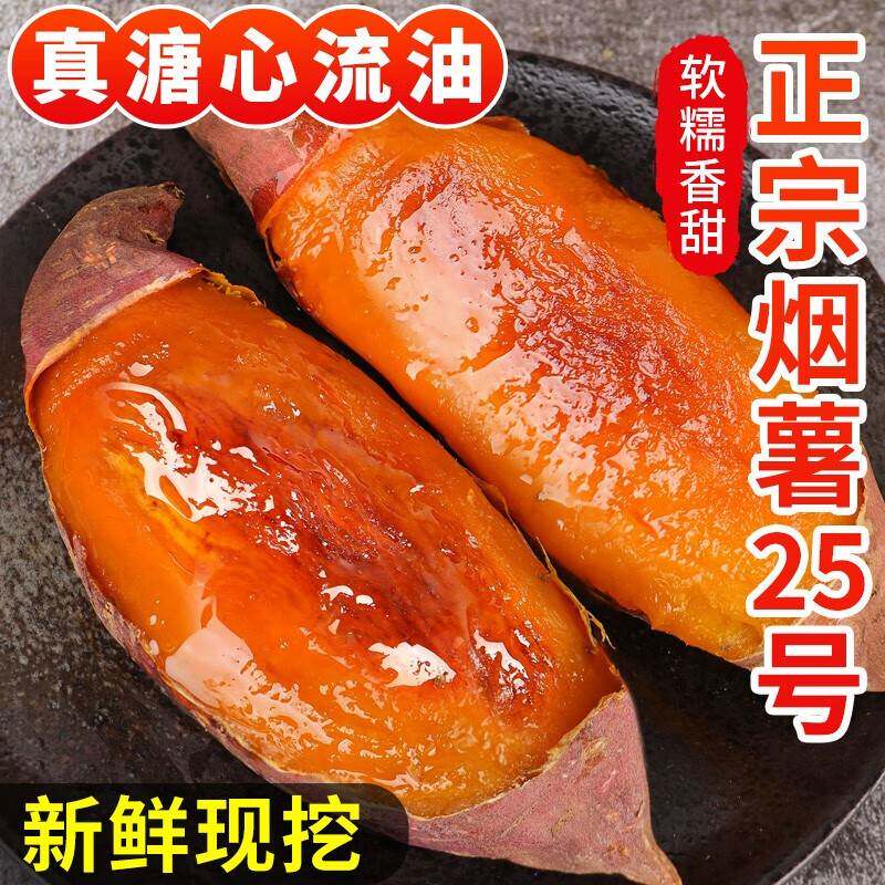 烟薯25号山东红薯新鲜农家自种沙地紫薯农科院烤地瓜蜜薯糖心红薯