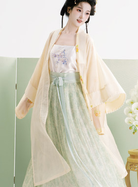 醉梦游春丨簪花阁汉服定制丨宋制真丝长干寺齐腰襦裙套装春夏款