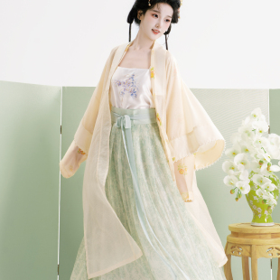 醉梦游春丨簪花阁汉服定制丨宋制真丝长干寺齐腰襦裙套装春夏款