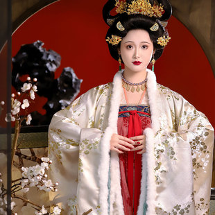 红玉瑶丨簪花阁汉服定制丨唐制大袖真丝齐胸襦裙套装春秋款端庄