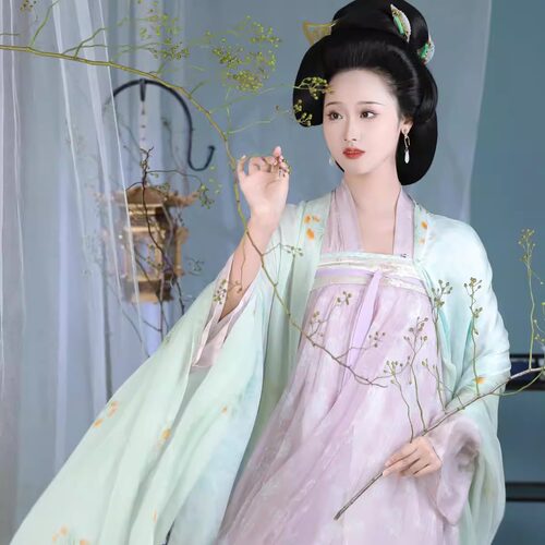 浮生丨簪花阁汉服定制丨唐制真丝大袖齐胸襦裙套装春秋款仙气