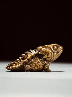 铁拳匠造博物志出品青铜精工蜥蜴系列第五弹 红眼鹰蜥潮玩摆件