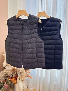 25秋冬新款 软糯糯排骨合体马甲拉链款 羊毛蚕丝填充暖 灵魂伴侣