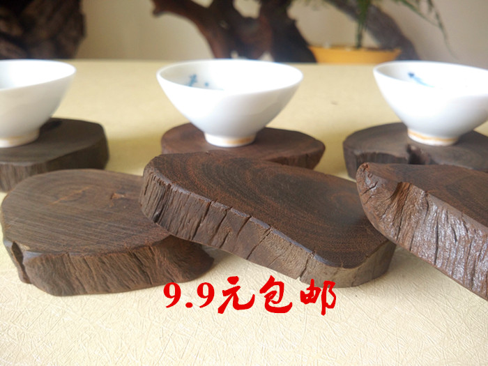 阴沉木乌木茶杯垫实木茶壶隔热垫