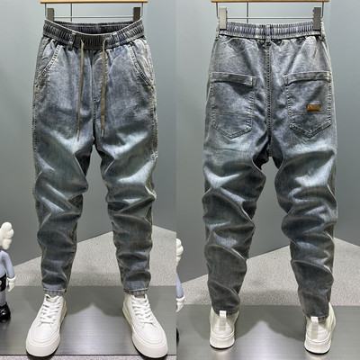夏季九分牛仔裤男痞帅裤子