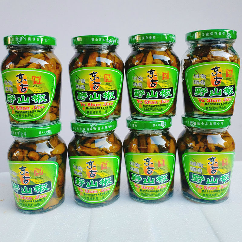 东古野山椒180g*8瓶泡菜食醋浸制腌制野山椒开胃下饭菜广东泡辣椒