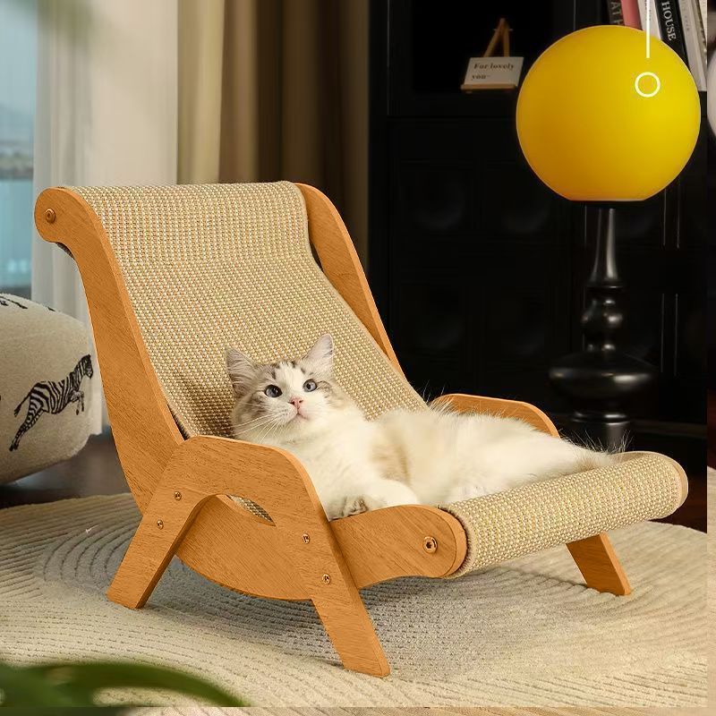 猫抓板躺椅四季通用不掉屑猫窝一体耐抓超大号猫沙发磨爪宠物用品