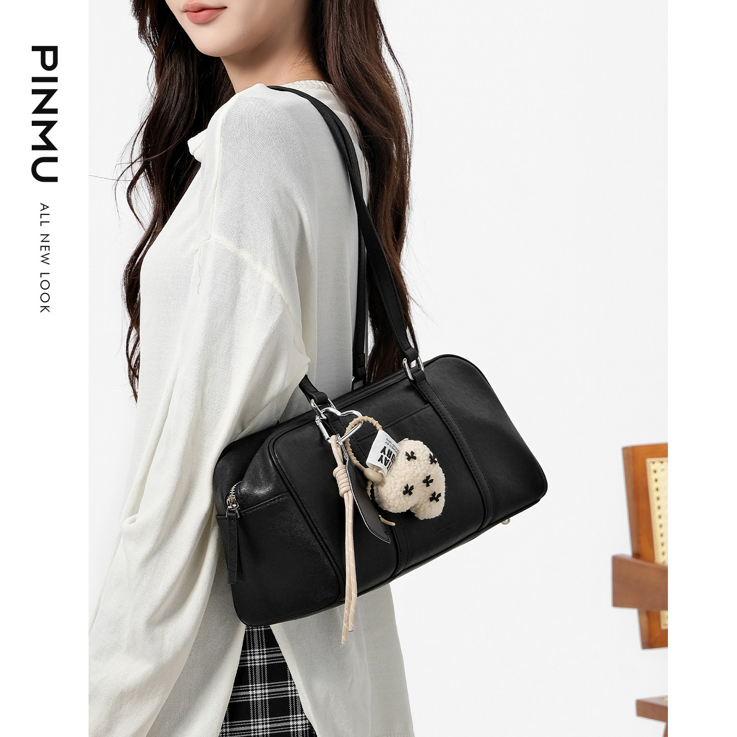 保龄球包包女式2025新款腋下包百搭通勤大容量波士顿包单肩枕头包,箱包皮具/热销女包/男包,腋下包,淘宝优惠券,粉丝福利购,淘宝优惠卷