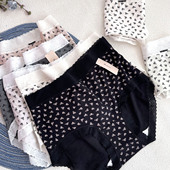 女 y799中腰印花田园蕾丝80S纯棉裆内裤 快乐至上 小兰裙新款
