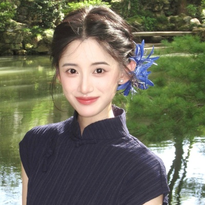 古风新中式蓝色彼岸花发夹