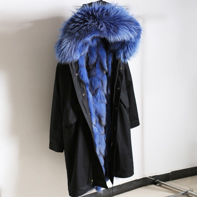 狐狸毛内胆皮草外套女派克大衣中长款新款冬季欧美大码保暖棉服在类目 女装/女士精品, 皮草中 - 来自Buy2taobao.com提供专业的淘宝代购服务