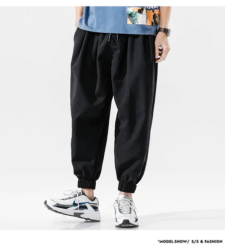 Японские штаны, спортивный трендовый фонарь, большой размер, свободный крой, в корейском стиле