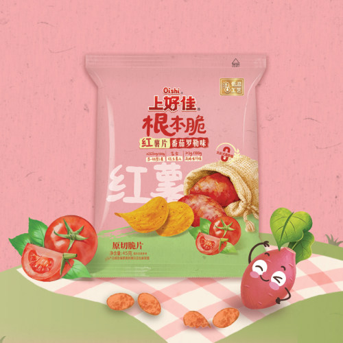 Oishi上好佳根本脆红薯片零食小吃组合45g旅游分享装5包装