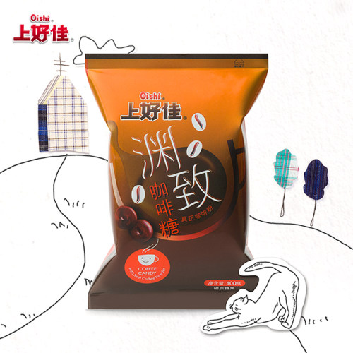 Oishi上好佳官方 硬糖咖啡味100g/袋 醇香咖啡味硬糖休闲食品 - 封面