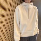 上衣长袖 一上身整个人都有星范了 秋冬气质百搭羊毛连帽针织衫