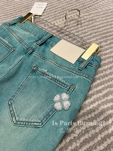 简约高腰显瘦小直筒钉珠牛仔裤 穿过我家牛仔裤 不会看别家一眼