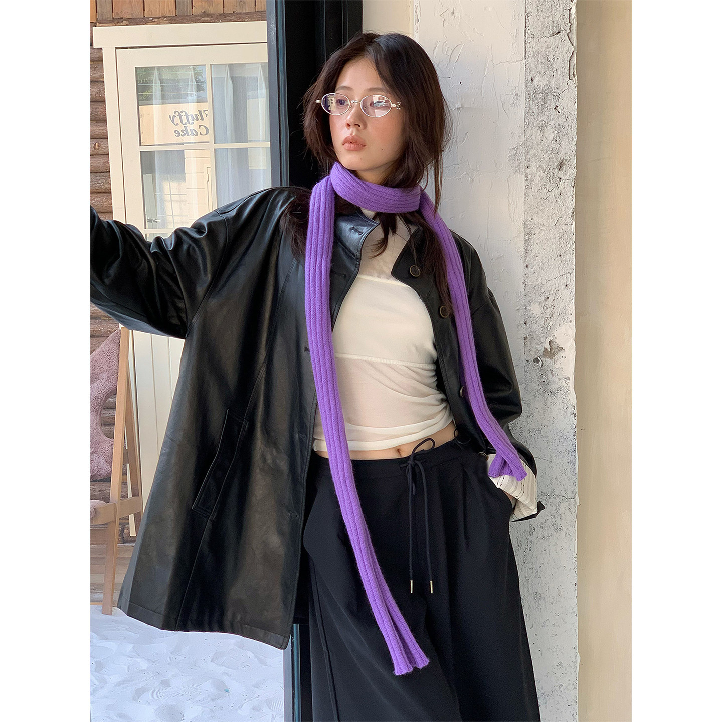 秀场同款！韩国ins细窄长条围巾