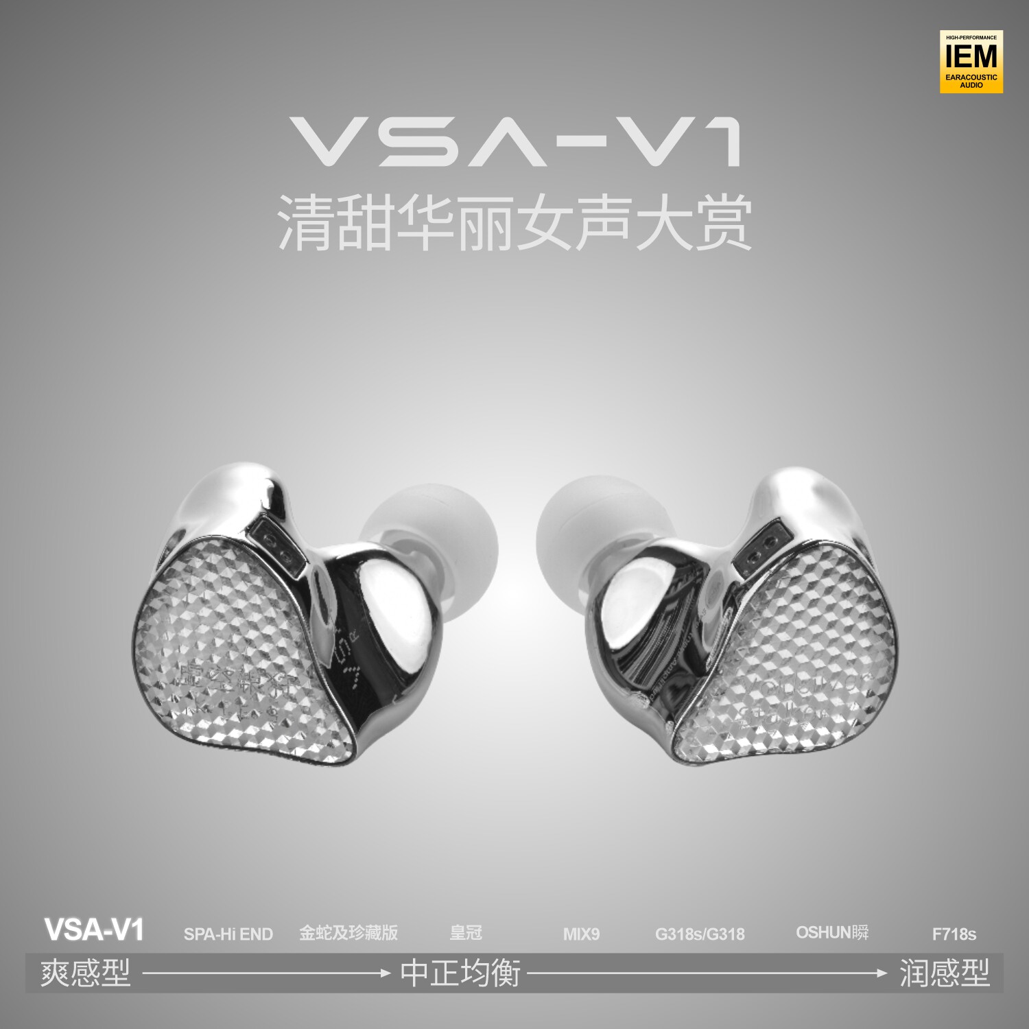 丽弦锦瑟香也虚空银狩VSA-V1入耳式有线耳机特斯拉动圈HIFI发烧