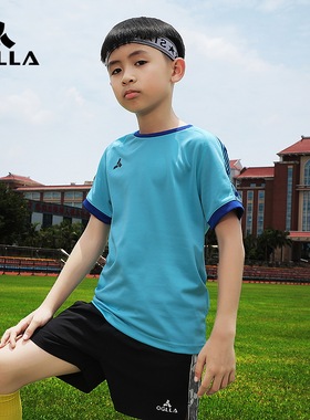 OGLLA安吉纳儿童男速干跑步短袖上衣夏季薄款透气运动吸汗健身t恤