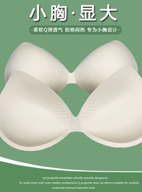 连体一片式乳胶胸垫片显胸大加厚插片文胸内衣内衬美背替换假胸罩