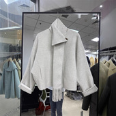 2025冬季 宽松围巾双面羊绒大衣女小个子外套 韩版 新款 羊毛大衣女装