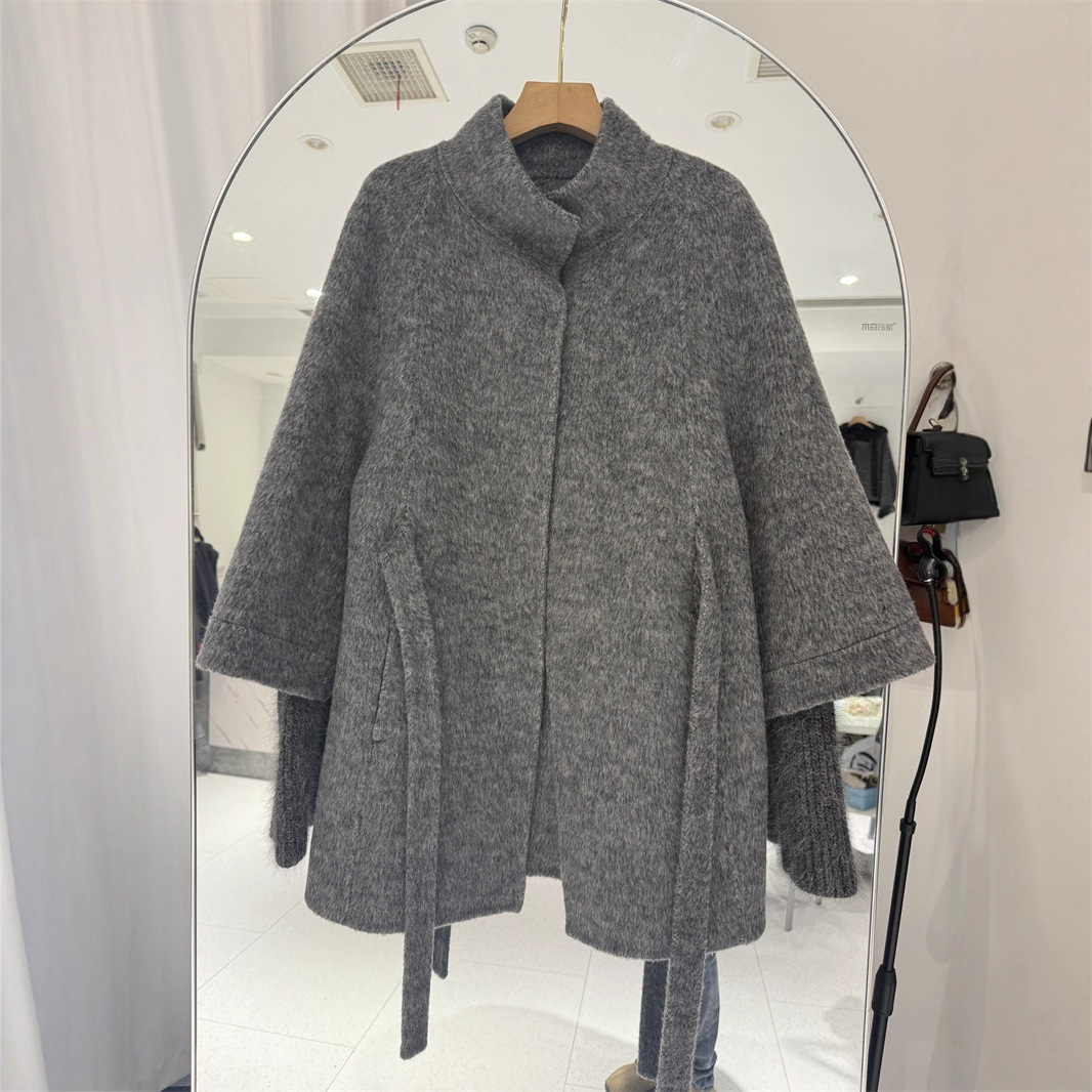 2025年秋冬新款双面羊绒大衣女小个子高领显瘦韩版宽松毛呢外套