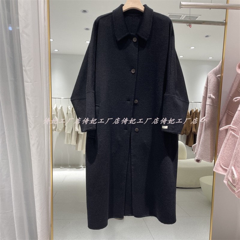 2024秋冬新款双面羊绒大衣女长款宽松显瘦羊毛呢外套韩版大码女装