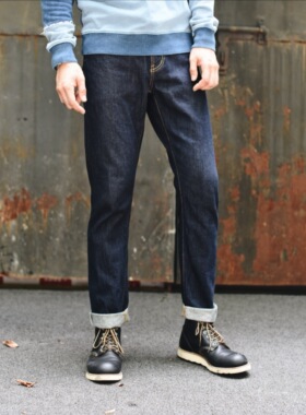 沾酱314XX新疆棉 拉链牛仔裤男士修身长裤 潮男装原牛 赤耳 丹宁