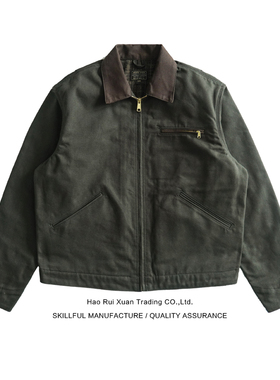 沾酱 J97底特律夹克美式帆布工装阿美咔叽外套苔藓绿汽油蓝非j001