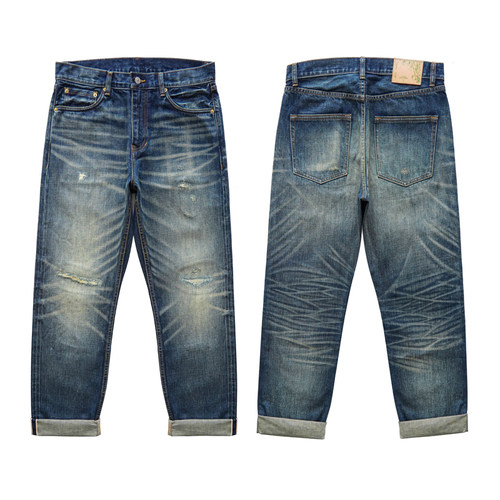 沾酱竹节复刻重水洗牛仔裤男