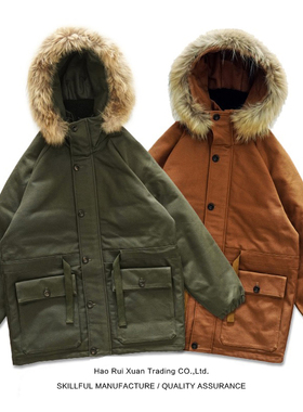 沾酱 羽绒服 复古登山派克大衣 90白鸭绒 帆布工装羽绒 非Nigel