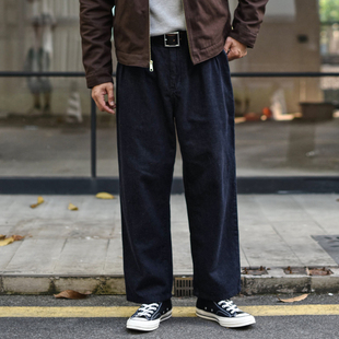 沾酱 夏季牛仔休闲裤男 宽松复古纯棉男士工装裤 复古牛仔裤 咔叽