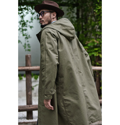 沾酱 军版PARKA长款风衣 纯棉OG107工装外套 阿美咔叽 非M51非M65