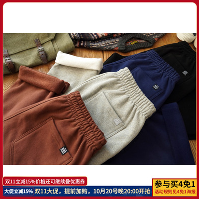 沾酱 4色重磅加厚加绒直筒卫裤男 冬季卫裤男 阿美咔叽休闲裤工装