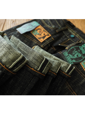 沾酱 20盎司重磅蛇年白素贞限定66裤型牛仔裤 竹节双染 赤耳 咔叽