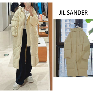 Sander寬松廓形背帶厚款 國內(nèi)現(xiàn)貨24冬季 Jil 長款 新款 連帽羽絨服