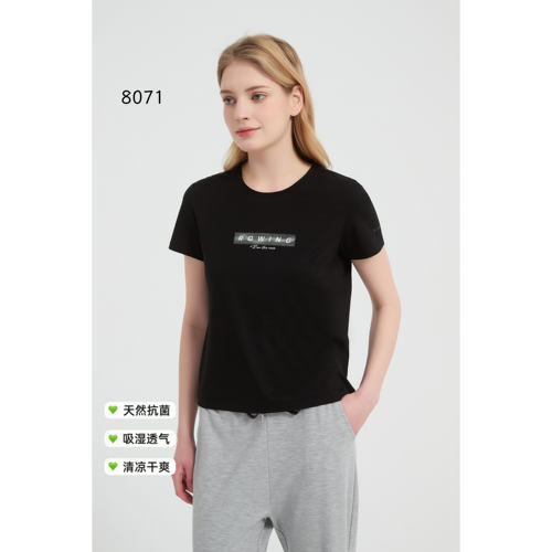 罗琦诗竹纤维天丝女士短袖凉爽T恤夏季超薄8071休闲透气妈妈中年