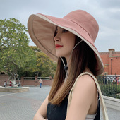 遮阳帽女防晒大帽檐盆帽折叠防紫外线旅游户外百搭防晒帽子女海边