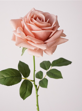 高品质仿真花手感保湿单枝土耳其玫瑰仿真大卷边客厅插花婚礼装饰