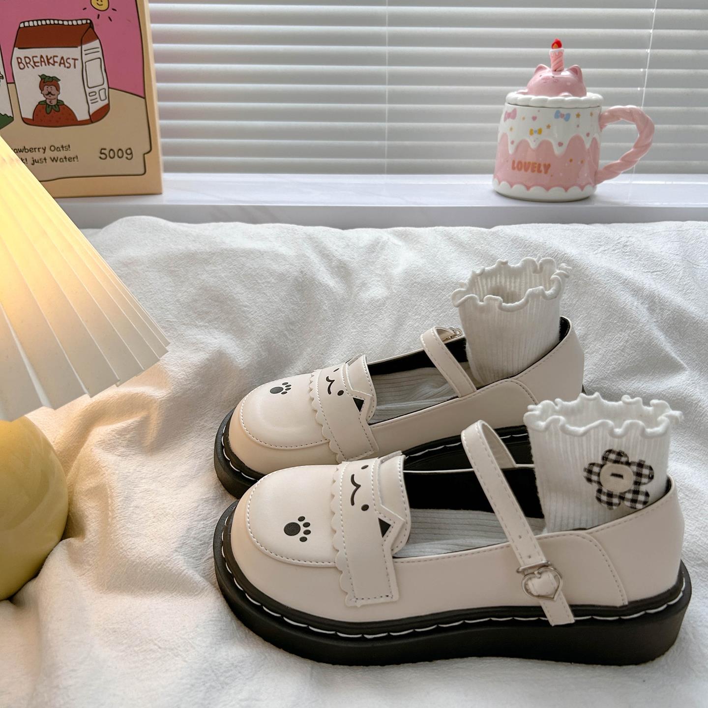 可爱小猫日系Lolita大头小皮鞋女平底软妹jk制服百搭学生玛丽珍鞋