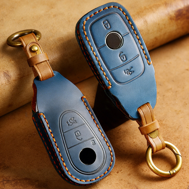 适用于奔驰e300l钥匙套23款e260e级e200l/e350el真皮高档壳包扣男