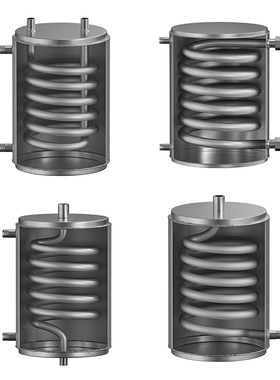 盘管冷却器热交换器冷凝器换热制冷升温降温加热对流蒸馏节能