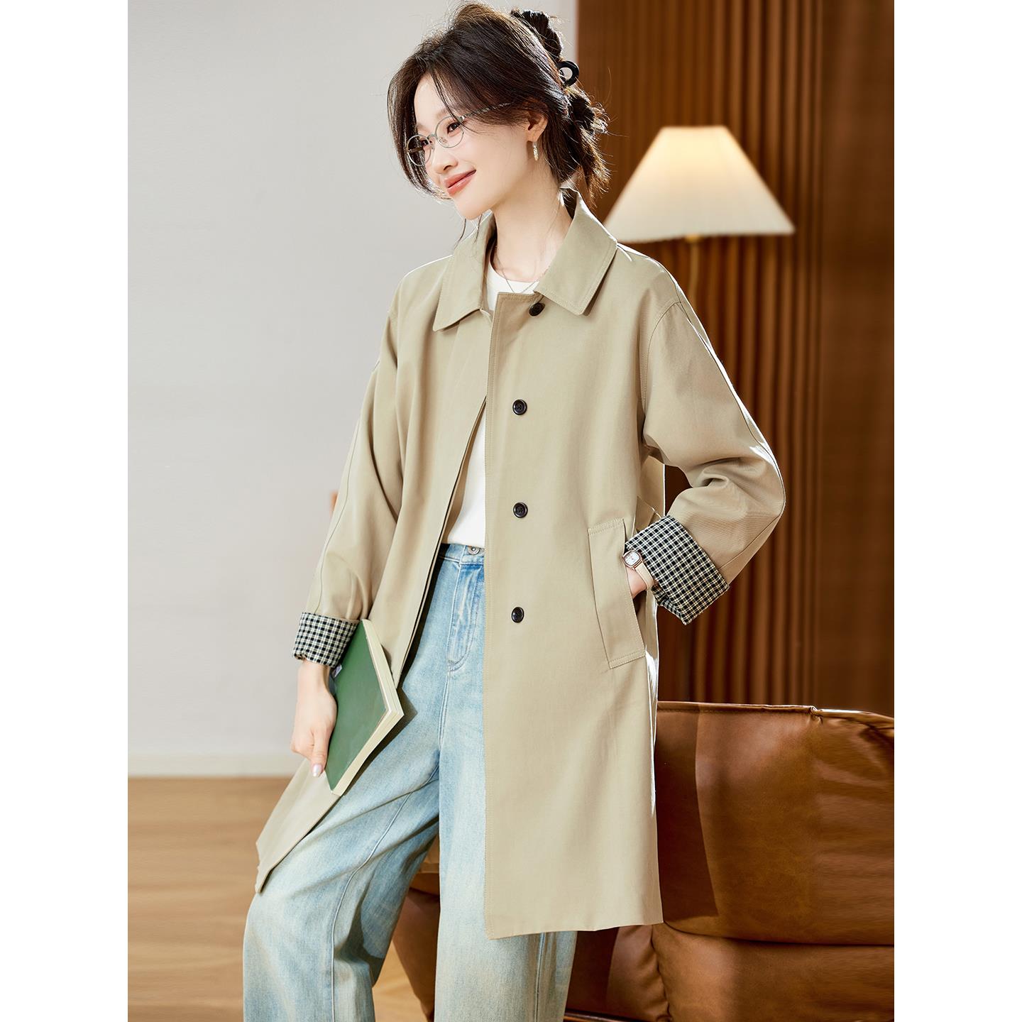 风衣外套女中长款2025春秋季新款今年流行爆款英伦风时尚气质大衣
