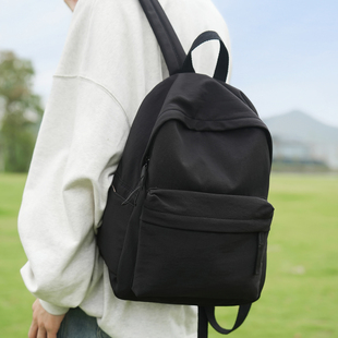 书包女生大学生简约黑色大容量初中生高中生2025新款背包女双肩包