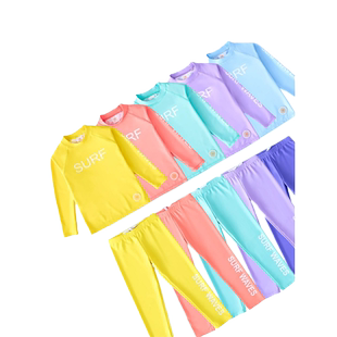 韩国韩范儿童泳衣男童女童单上衣长袖长裤防晒青少年冲浪服泳衣潮