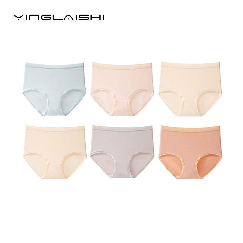女士内裤莫代尔中高腰100棉裆透气轻薄三角