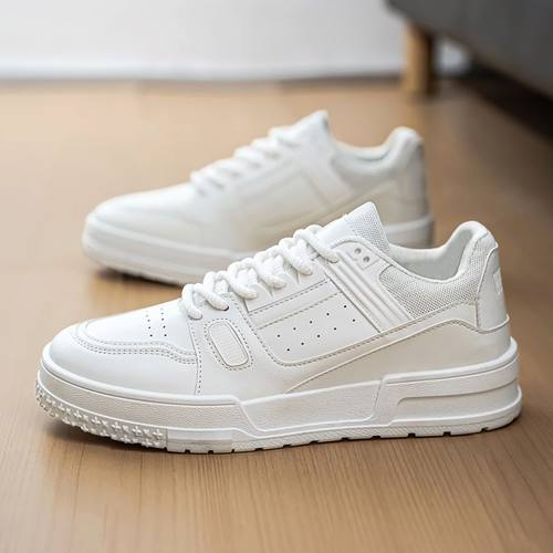 男鞋2026新款轻便系带休闲板鞋潮流百搭运动休闲鞋子男士厚底潮鞋