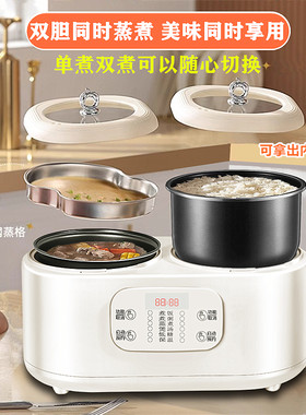 双胆双控电饭煲新款家用多功能小型智能电饭锅大容量煮饭煲汤2-5L